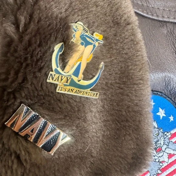 SALE***Vintage Adventure Bound Bomber Flight Leather Jacket One Of A Kind - Picture 3 of 16